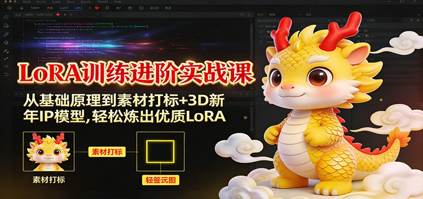 LoRA训练进阶实战课：从基础原理到素材打标+3D新年IP模型，轻松炼出优质LoRA-灵感工坊云网创