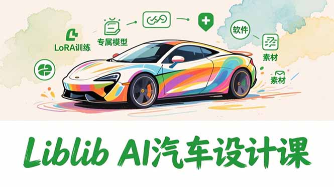 2025Liblib AI汽车设计课，文生图入门、LoRA训练、专属模型，快速上手【实战+解说+软件+素材】-灵感工坊云网创
