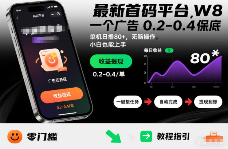 最新首码平台，一个广告 0.2-0.4 保底，单机日撸80+，可矩阵无脑操作，小白也能上手【揭秘】-灵感工坊云网创