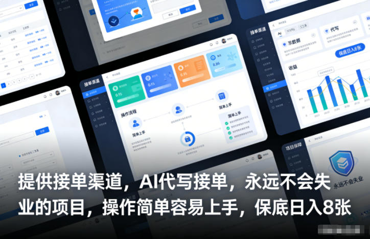 提供接单渠道，AI代写接单，永远不会失业的项目，操作简单容易上手，保底日入8张【揭秘】-灵感工坊云网创